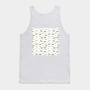 Blue and brown dachshunds pattern Tank Top